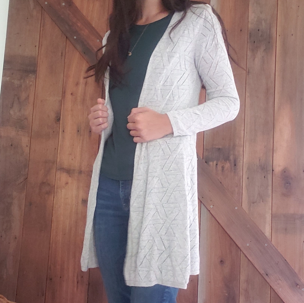 Gray light weight cardigan